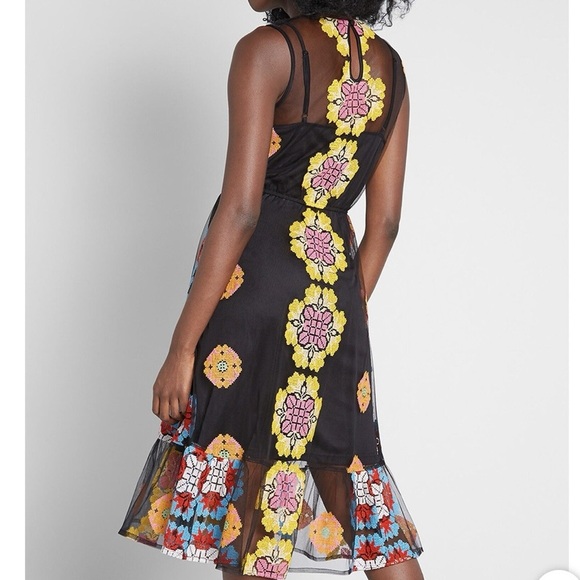 Modcloth Pink and Orange Midi Sundress Sleeveless Scoop Neck - Picture 10 of 11